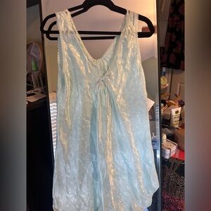 NWT Vintage Erika Taylor Powder Blue Sleeveless Night Dress